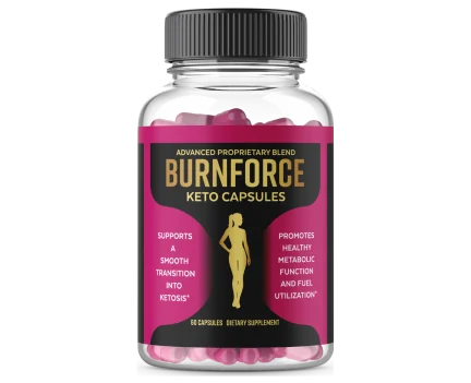 BurnForce Keto Capsules single bottle, 60 capsules